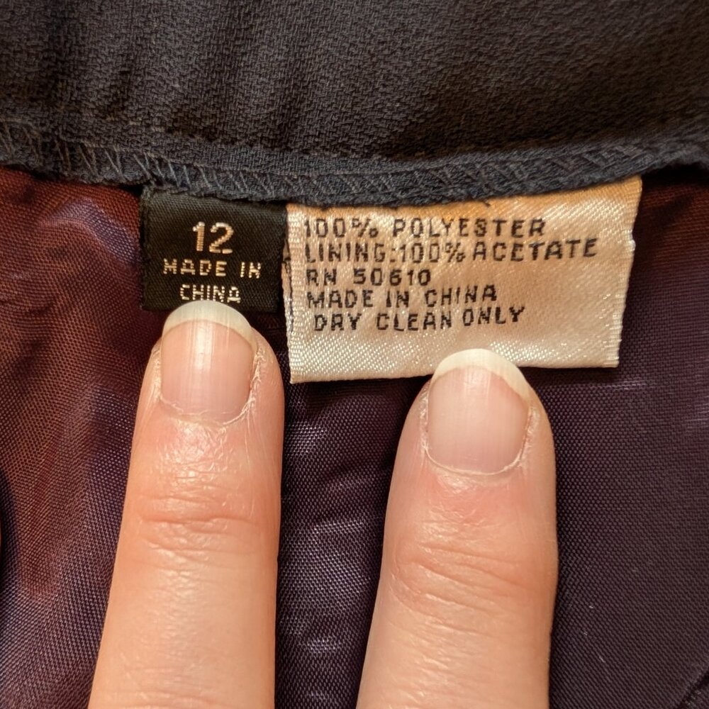 Le Suit Dark Navy Double-Breasted Shawl-Collar Pantsuit - Picture 15 of 16